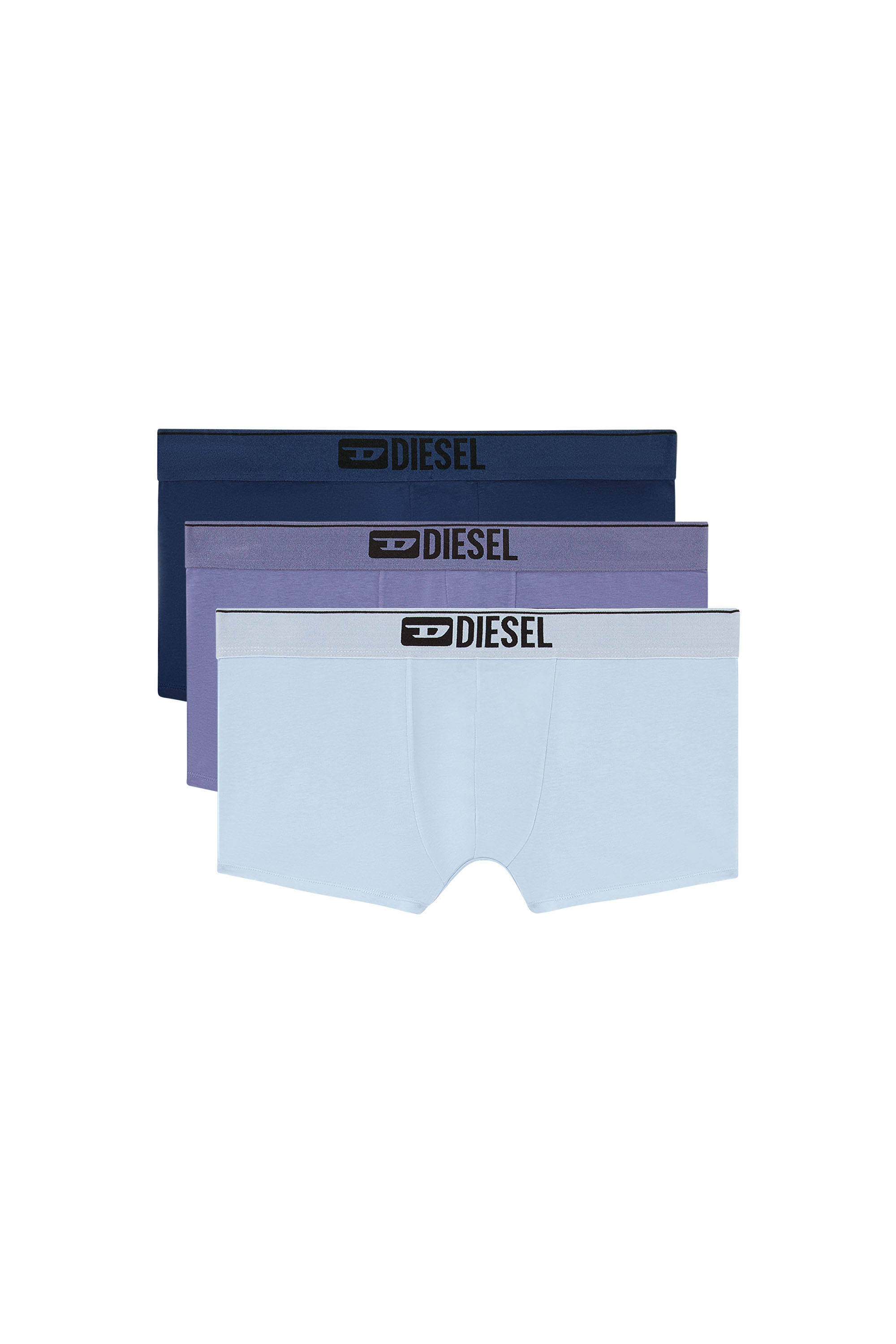 Diesel - UMBX-DAMIENTHREEPACK, Man's Three-pack of plain boxer briefs in Blue - 1