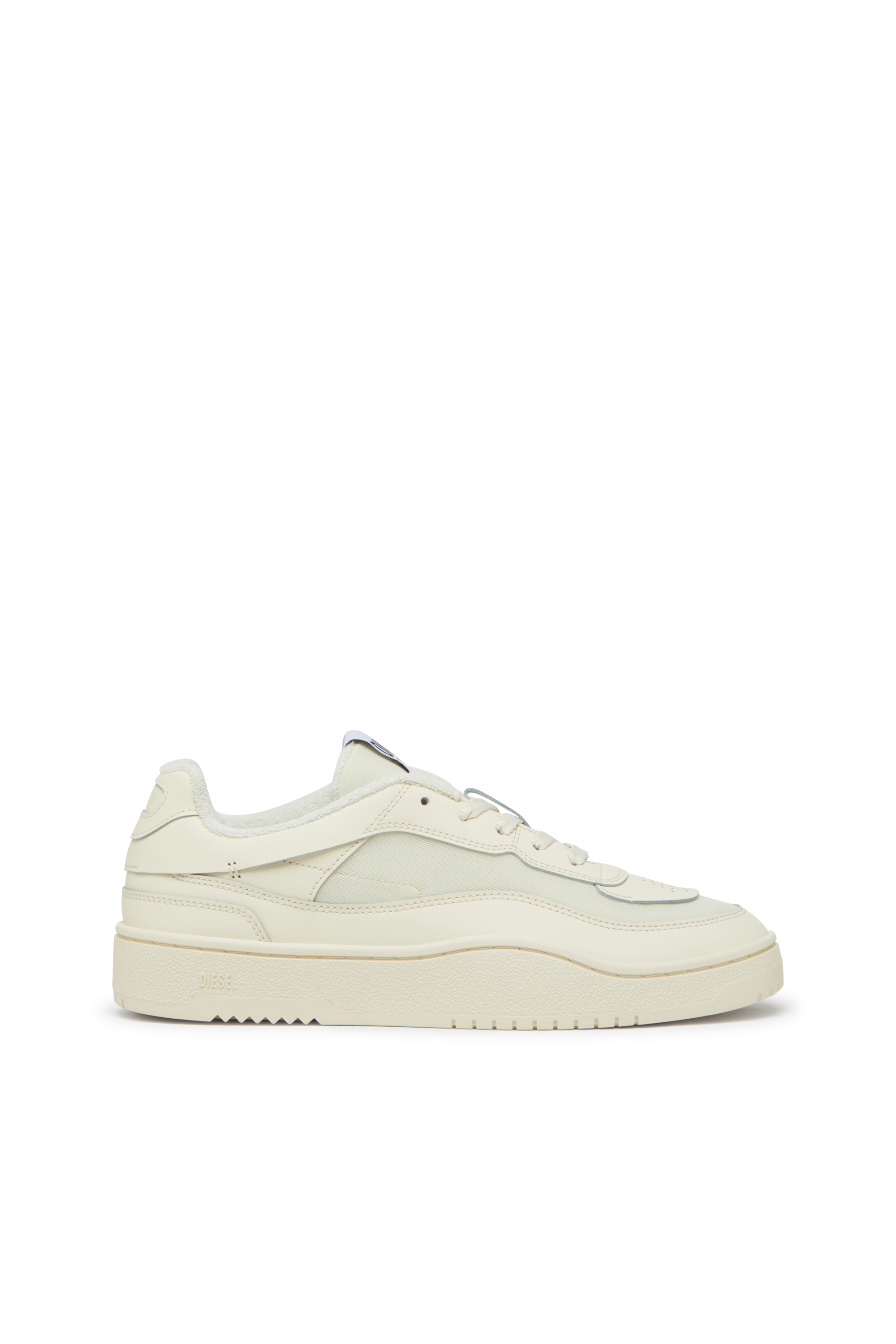 S-OVAL SKATE LOW, Beige Diesel - S-OVAL SKATE LOW, Man's S-Oval Skate-Fabric-panelled leather sneakers in Beige - 1