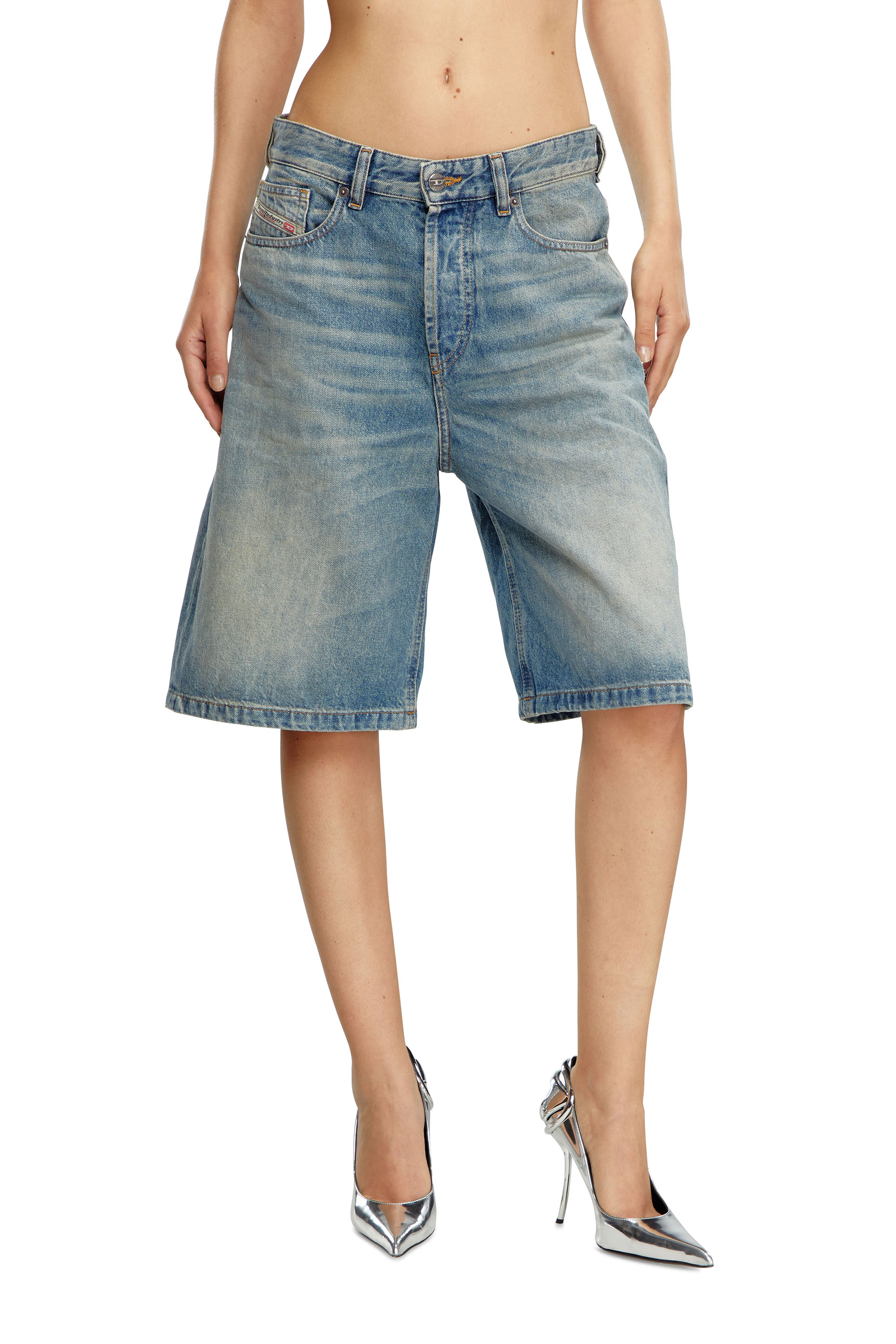 Diesel - DE-SIRE-SHORT, Woman's Denim shorts in Light Blue - 3