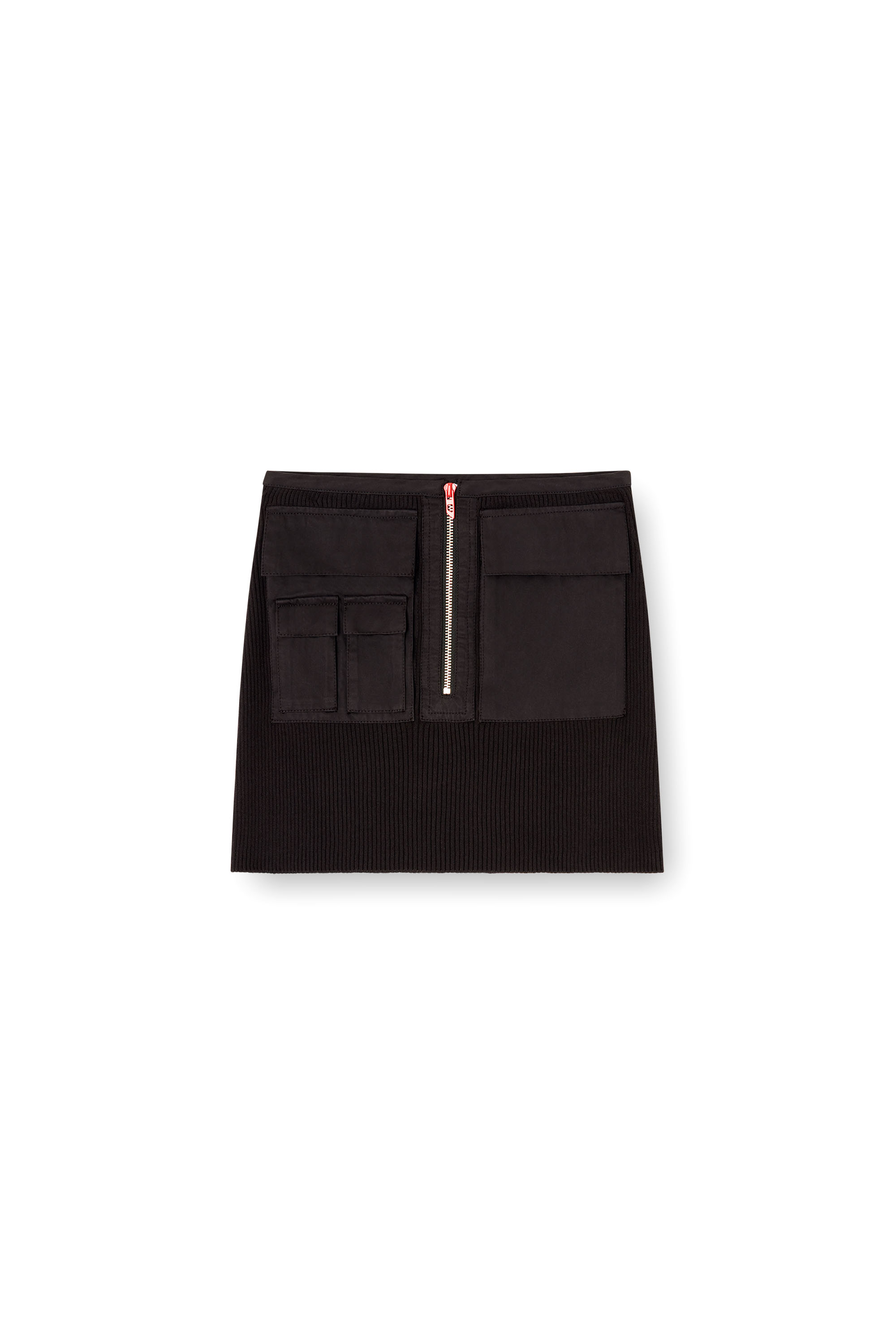 Diesel - M-MERYN-SHORT, Woman's Ribbed mini skirt with cargo pockets in null - 3