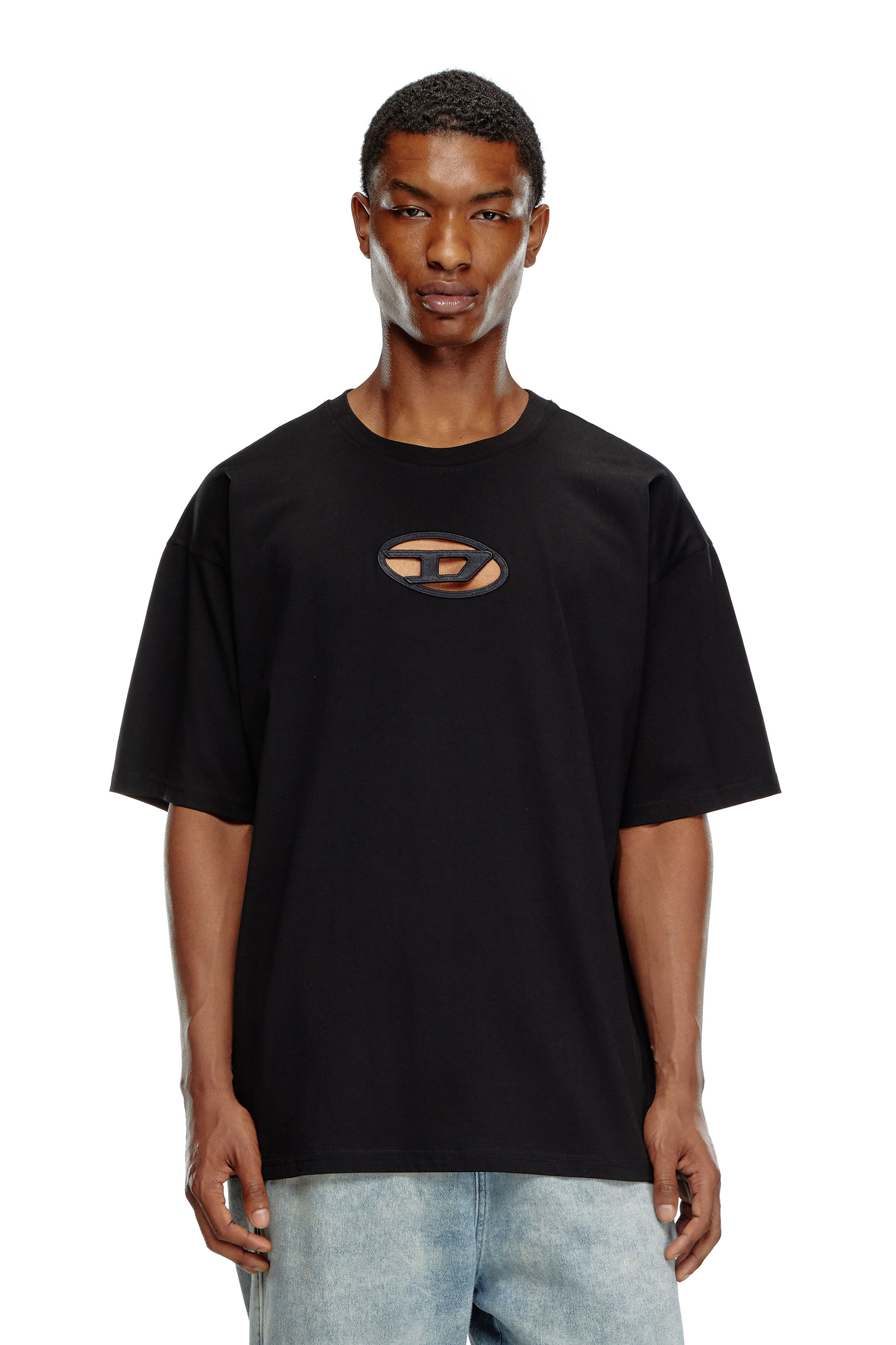 Diesel - T-BOXT-OD, Unisex's T-shirt with embroidered Oval D in Black - 2