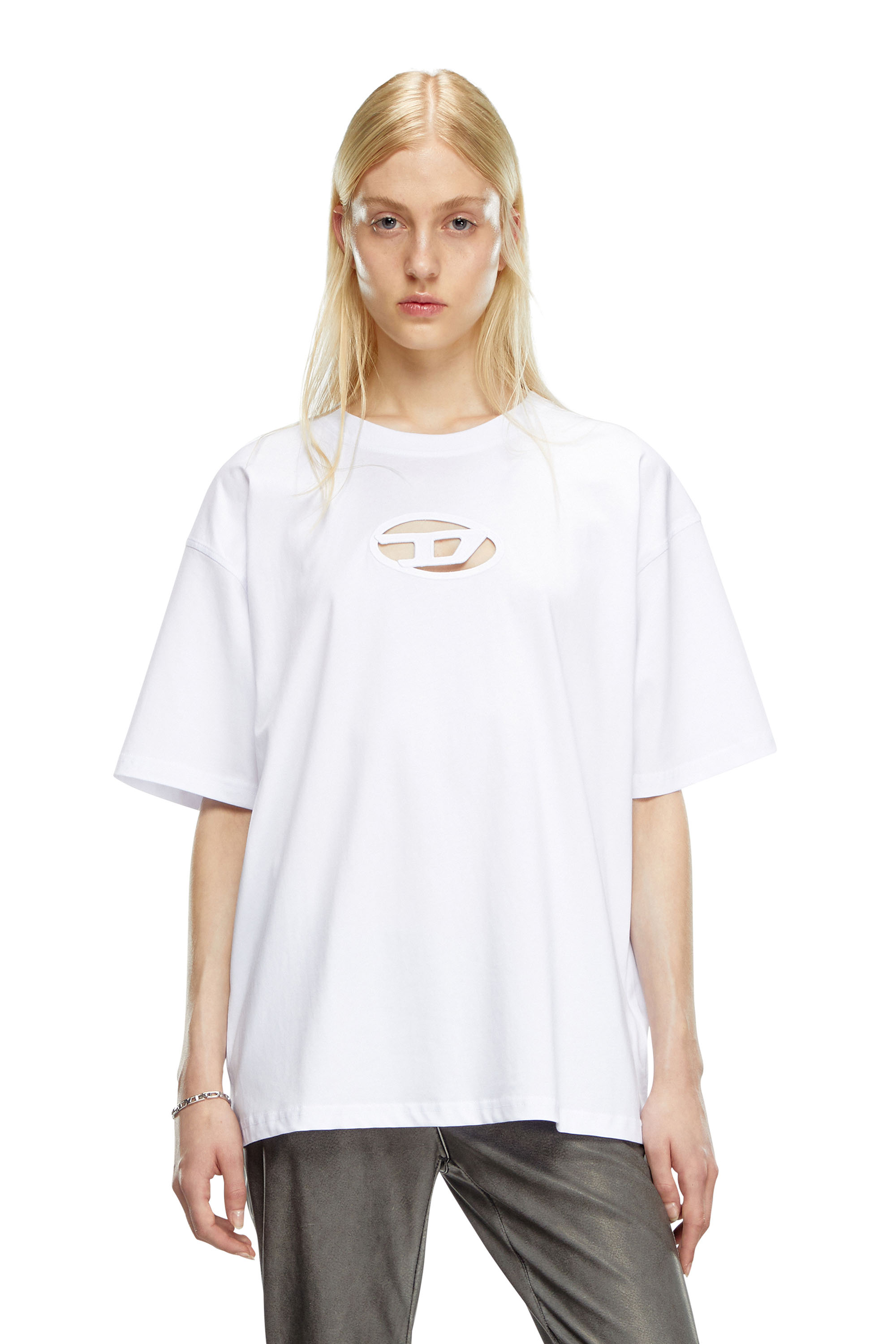 Diesel - T-BOXT-OD, Unisex's T-shirt with embroidered Oval D in White - 1