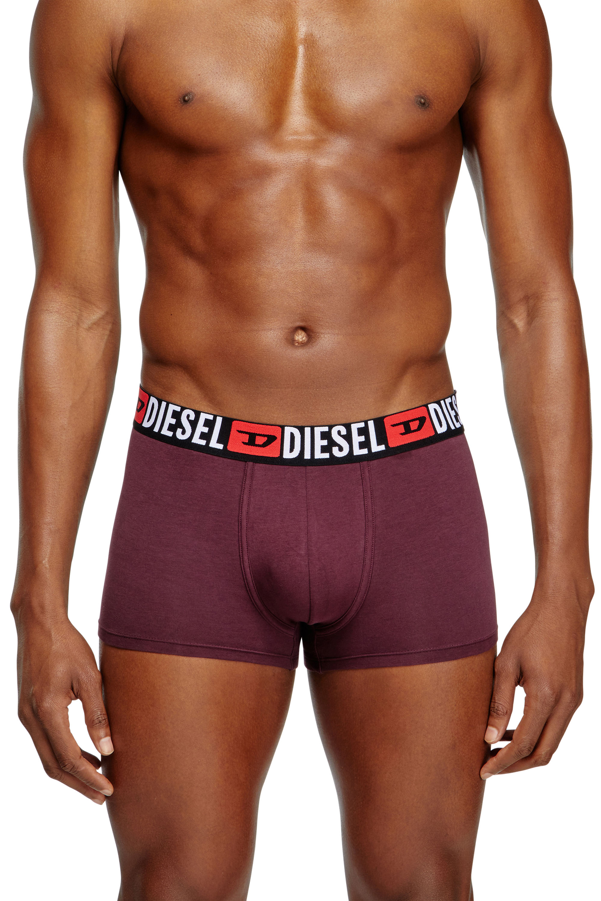 Diesel - UMBX-DAMIENTHREEPACK, Man's Three-pack of all-over logo waist boxers in Black/Violet - 3